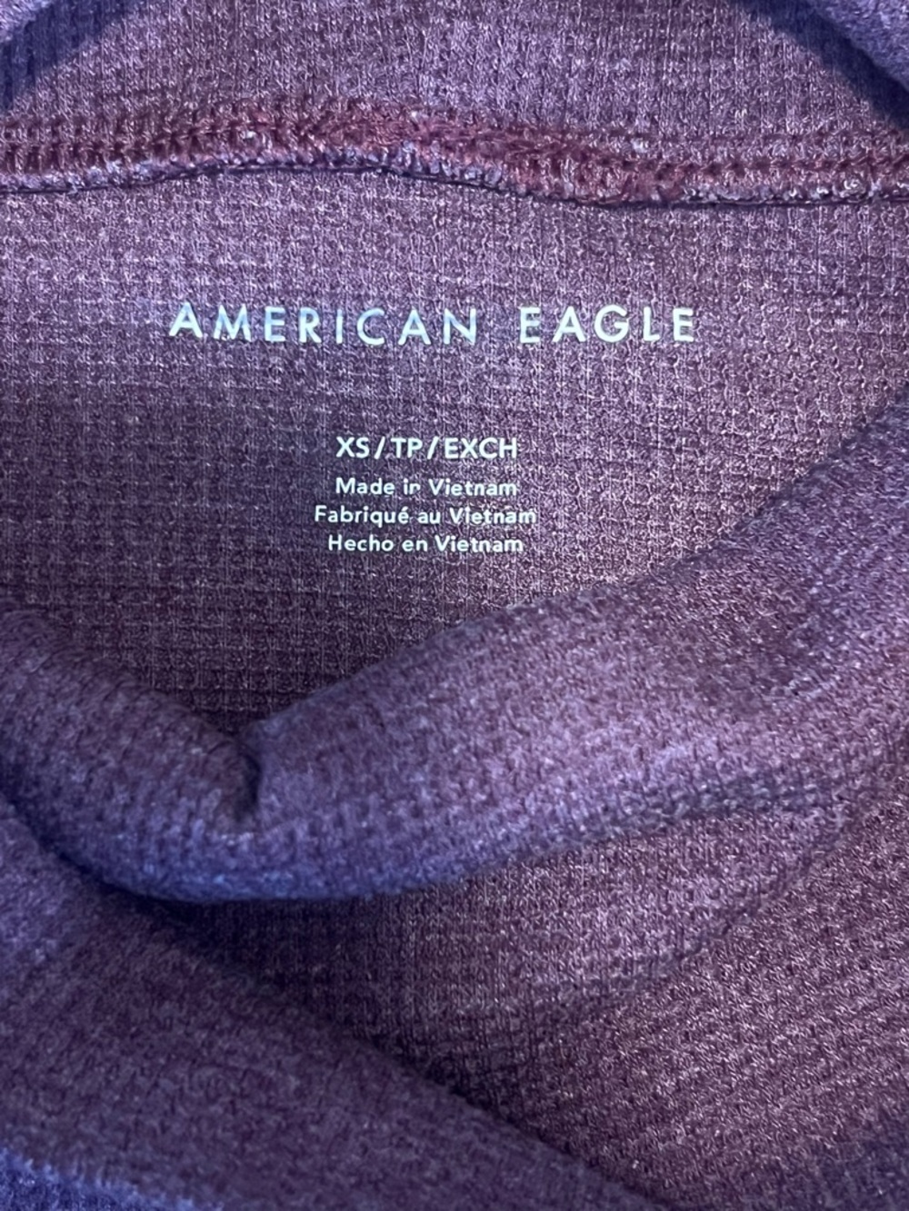 American Eagle Outfitters Plum Thermal Long Sleeve Top - Picture 2 of 2